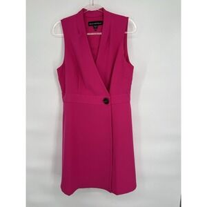 Clover And Sloane Wrap Dress Womens Sz 14 Pink Sleeveless Midi Slit Lined Org$79